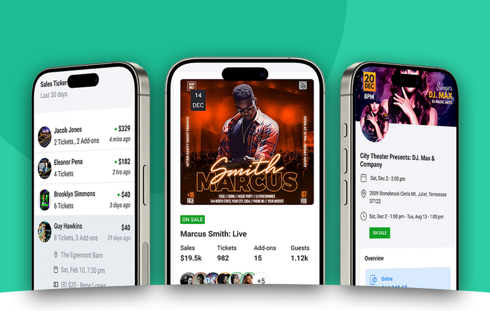 ShowSlinger app screens